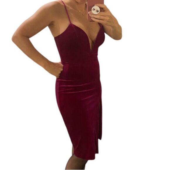 NBD Shana Dress In Pink Deep V-Neck MSRP $198 Size Small